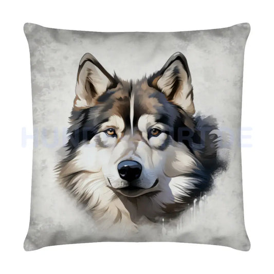 Kissen "Husky - Stille" Weiß – hunde-shirt.de