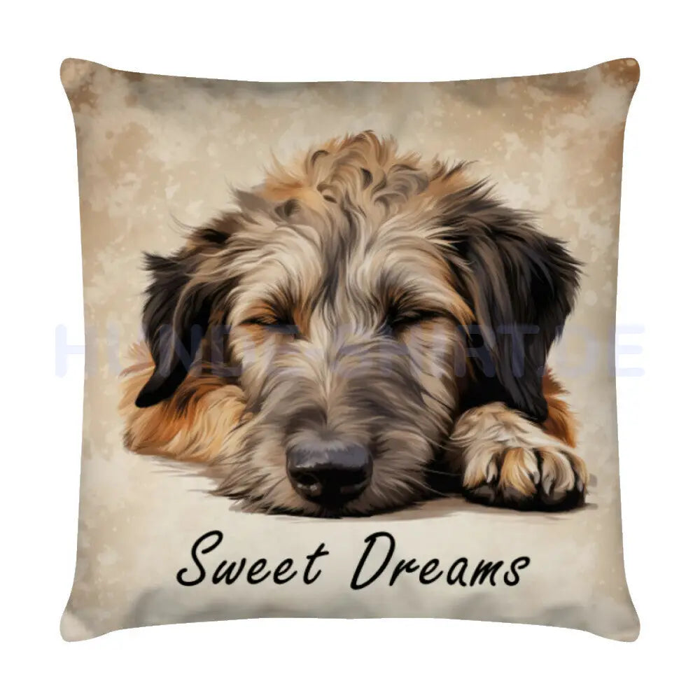 Kissen "Irischer Wolfshund - Sweet Dreams" Weiß – hunde-shirt.de