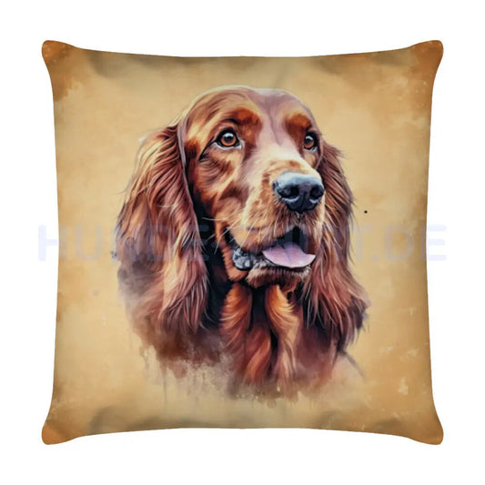 Kissen "Irish Setter - Blick" Weiß – hunde-shirt.de