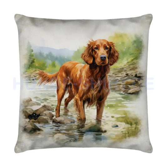 Kissen "Irish Setter - Urban" Weiß – hunde-shirt.de