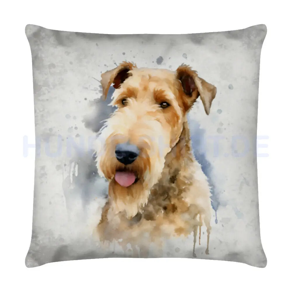 Kissen "Irish Terrier - Aquarell" Weiß – hunde-shirt.de