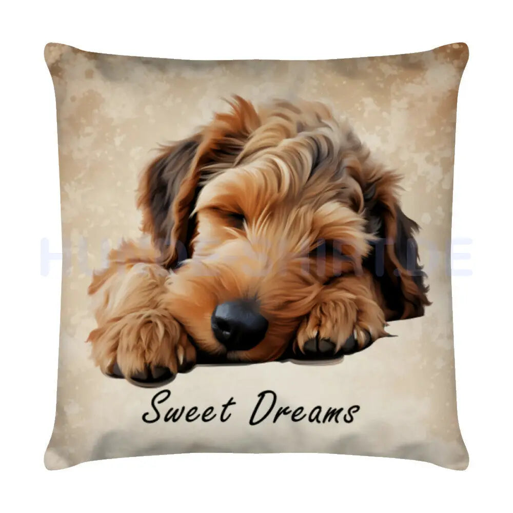 Kissen "Irish Terrier - Sweet Dreams" Weiß – hunde-shirt.de