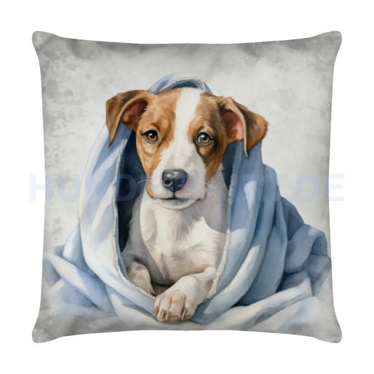 Kissen "Jack Russell Puppy - Kuscheln" Weiß – hunde-shirt.de