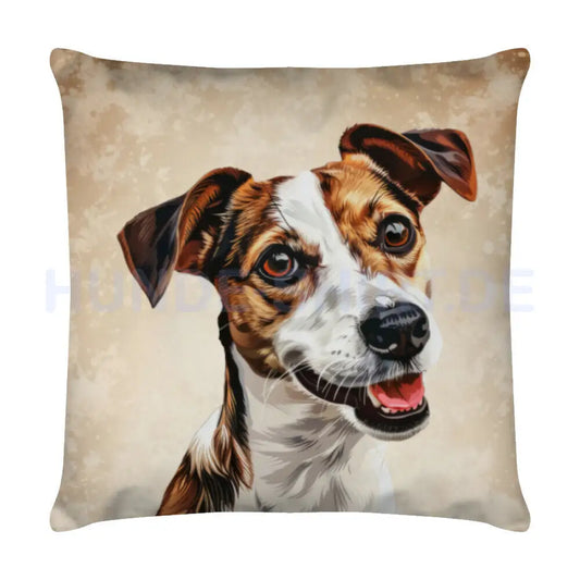 Kissen "Jack Russell - Smile" Weiß – hunde-shirt.de