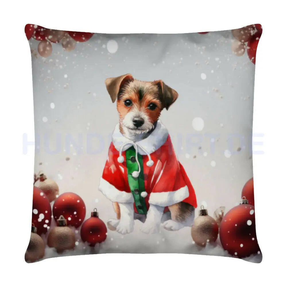 Kissen "Jack Russell Terrier Christmas" Weiß – hunde-shirt.de