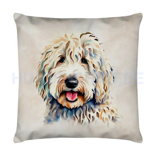 Kissen "Komondor Portrait" Weiß – hunde-shirt.de