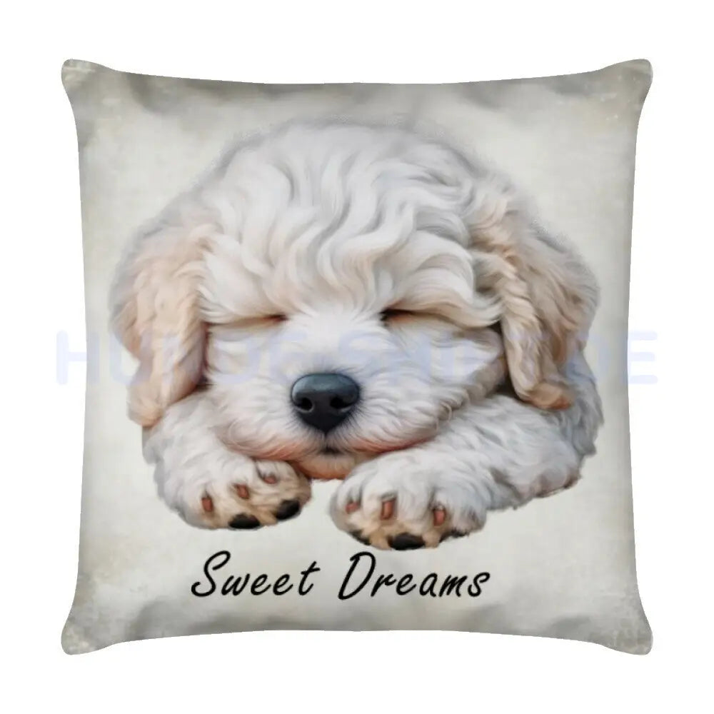 Kissen Komondor Puppy - Sweet Dreams" Weiß – hunde-shirt.de