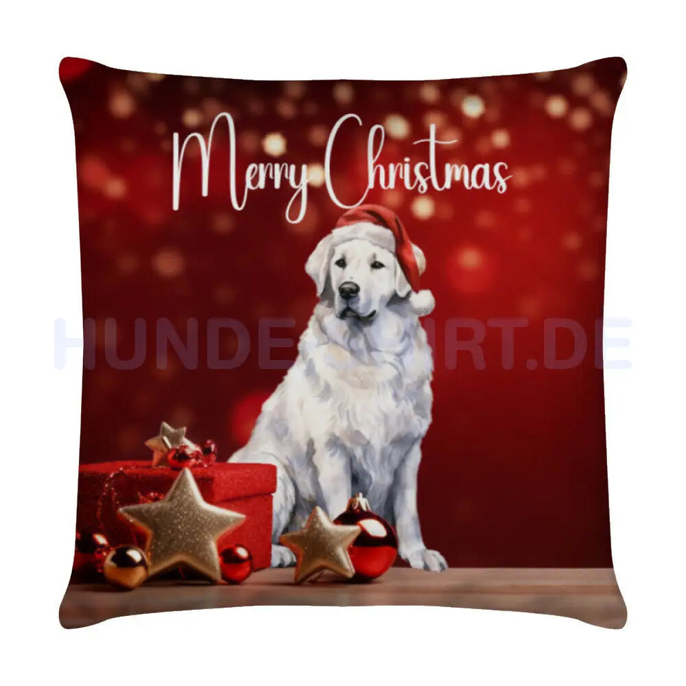 Kissen "Kuvasz - Merry Christmas" Weiß – hunde-shirt.de