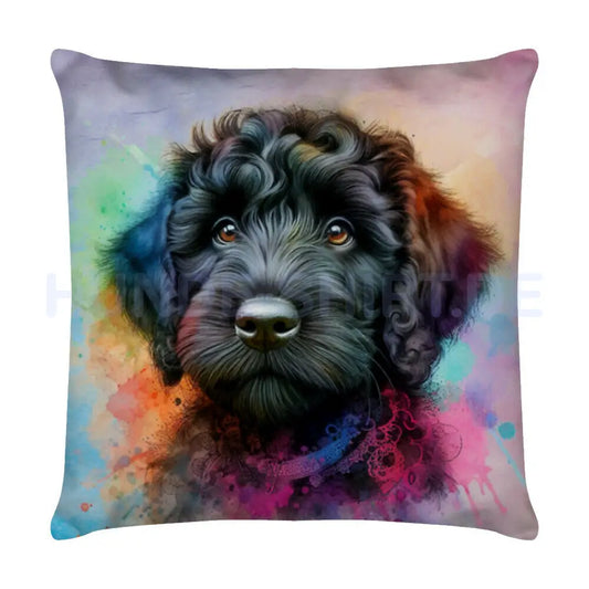 Kissen "Labradoodle - Bunt" Weiß – hunde-shirt.de