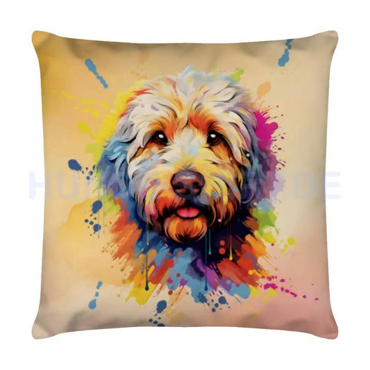 Kissen "Labradoodle Paint" Weiß – hunde-shirt.de