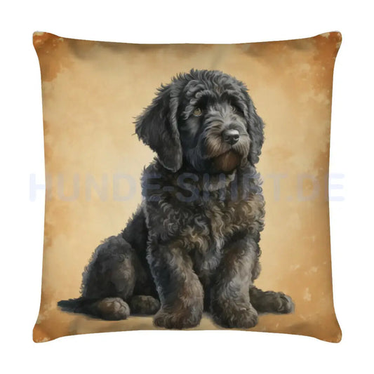 Kissen "Labradoodle - Puppy schwarz" Weiß – hunde-shirt.de