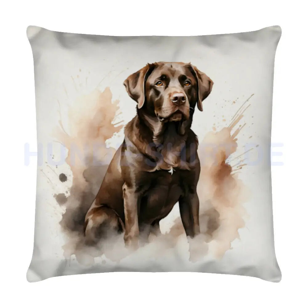 Kissen "Labrador ( braun ) - Blick" Weiß – hunde-shirt.de