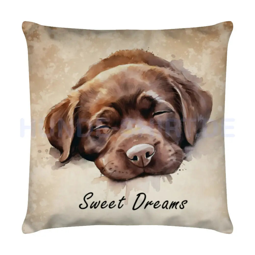 Kissen "Labrador braun - Sweet Dreams" Weiß – hunde-shirt.de