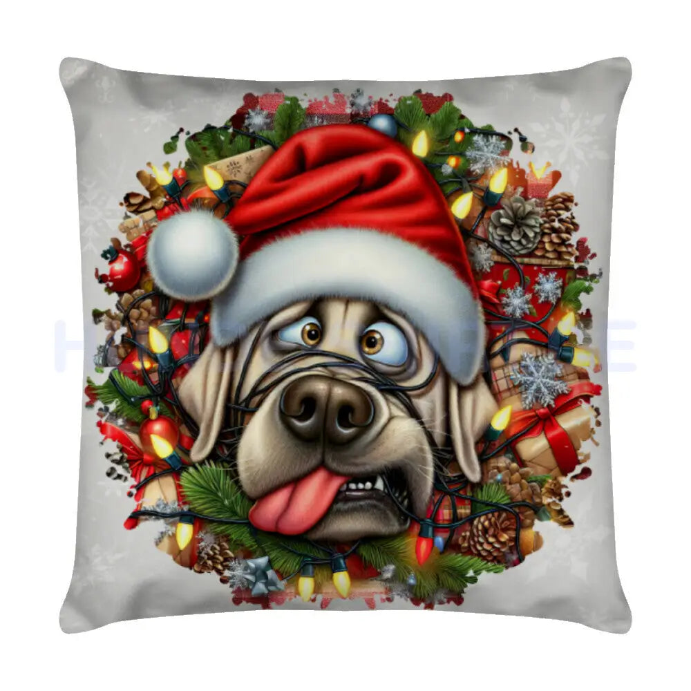 Kissen "Labrador - Funny Christmas" Weiß – hunde-shirt.de