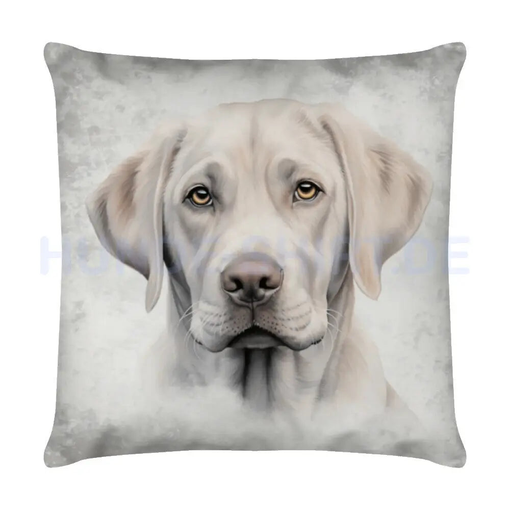 Kissen "Labrador hell Portrait" Weiß – hunde-shirt.de