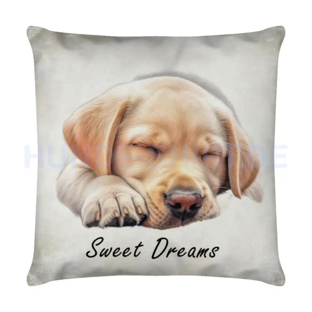 Kissen "Labrador hell - Sweet Dreams" Weiß – hunde-shirt.de