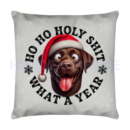 Kissen "Labrador - HO HO..." Weiß – hunde-shirt.de