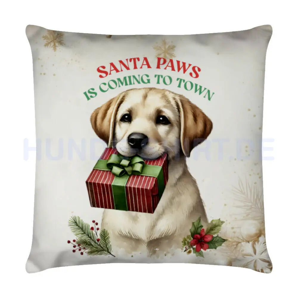 Kissen "Labrador - Santa Paws..." Weiß – hunde-shirt.de