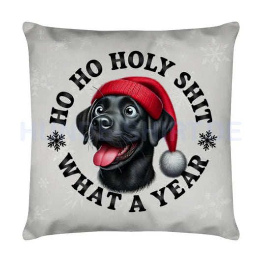 Kissen "Labrador ( schwarz ) - HO HO..." Weiß – hunde-shirt.de