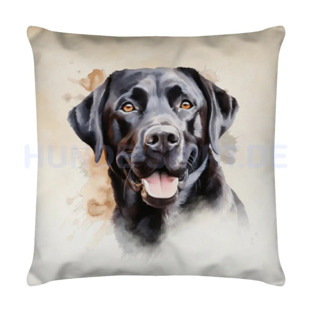 Kissen "Labrador schwarz Portrait" Weiß – hunde-shirt.de