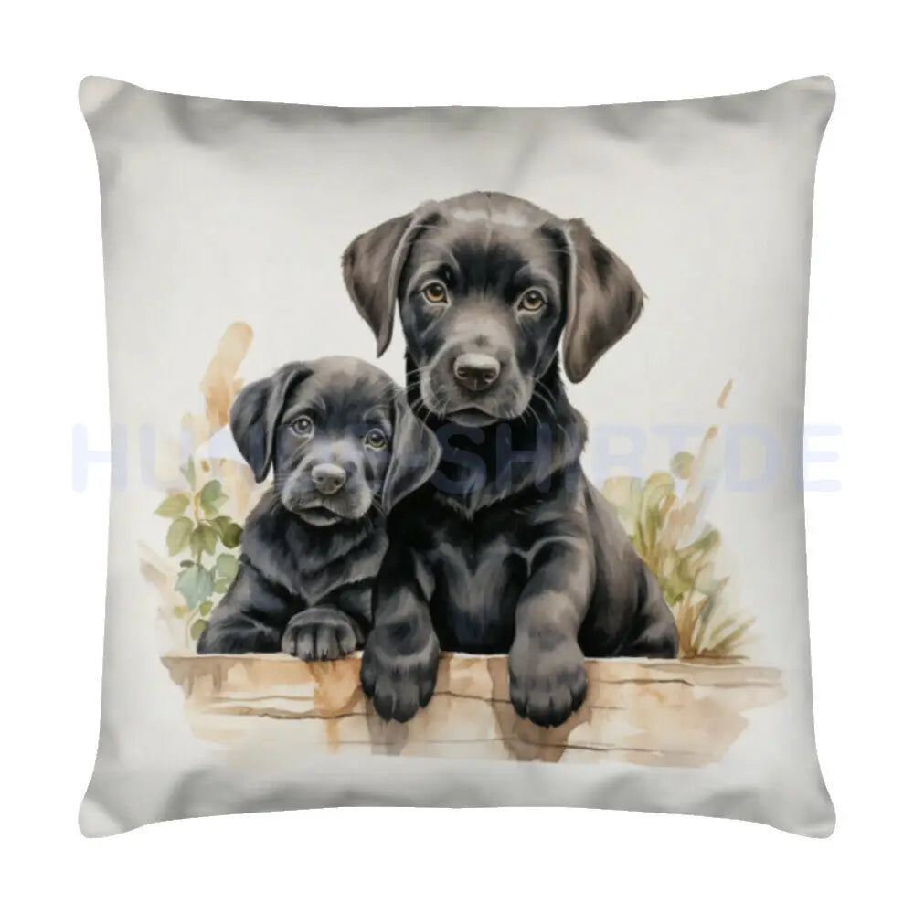 Kissen "Labrador ( schwarz ) - Puppy" Weiß – hunde-shirt.de