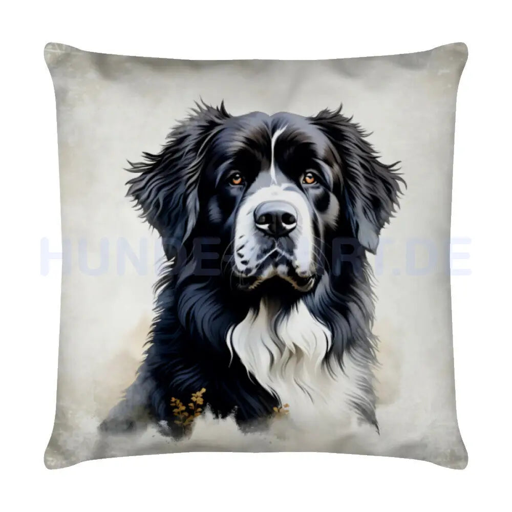 Kissen "Landseer - Portrait" Weiß – hunde-shirt.de