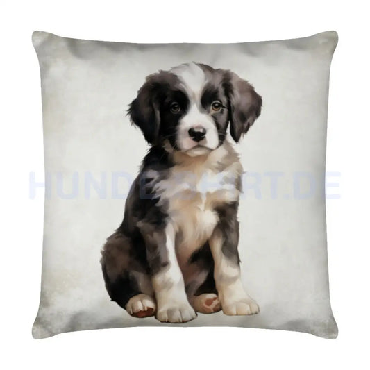 Kissen "Landseer - Puppy" Weiß – hunde-shirt.de