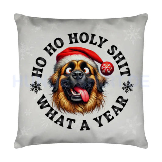 Kissen "Leonberger - HO HO..." Weiß – hunde-shirt.de