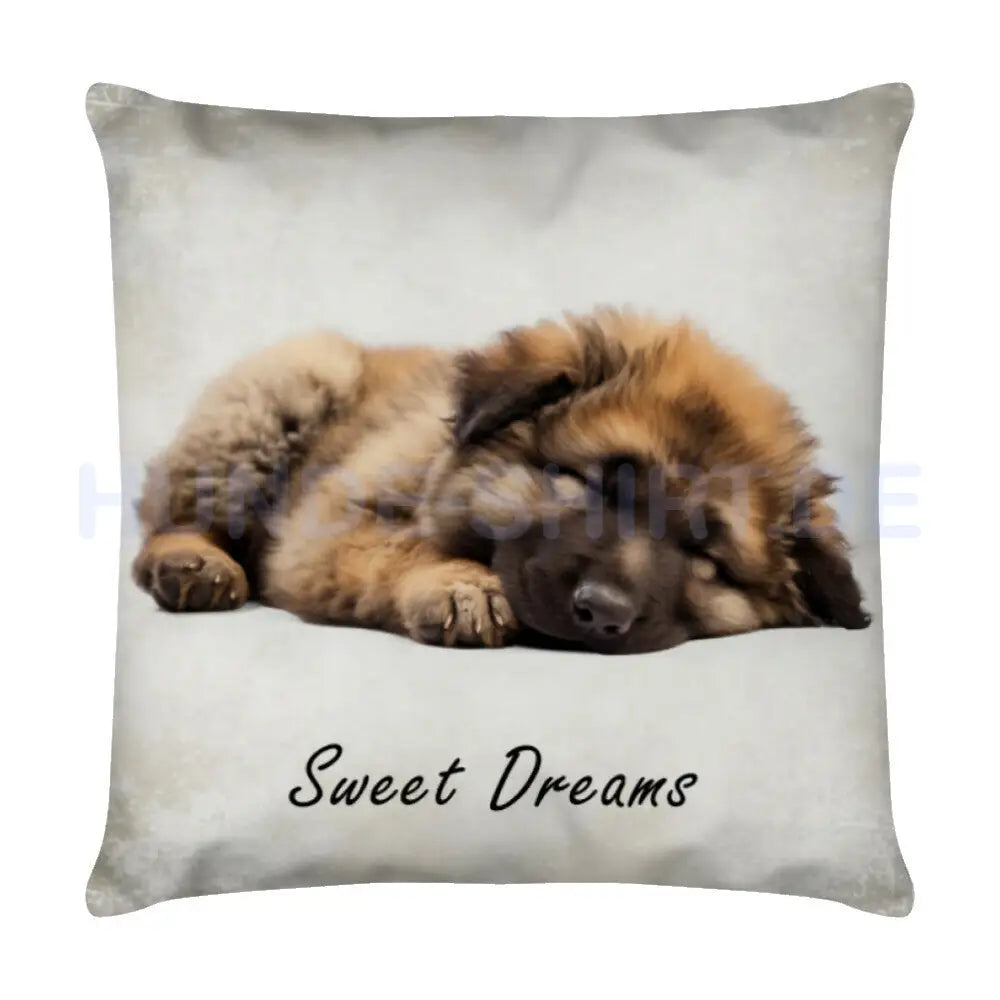 Kissen "Leonberger Puppy - Sweet Dreams" Weiß – hunde-shirt.de