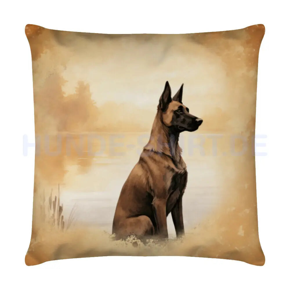 Kissen "Malinois - Am See" Weiß – hunde-shirt.de