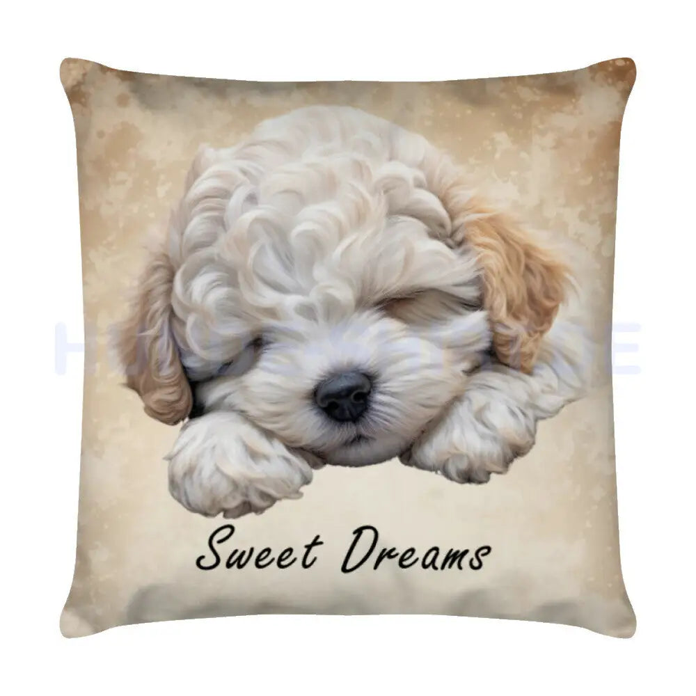 Kissen "Maltipoo - Sweet Dreams" Weiß – hunde-shirt.de