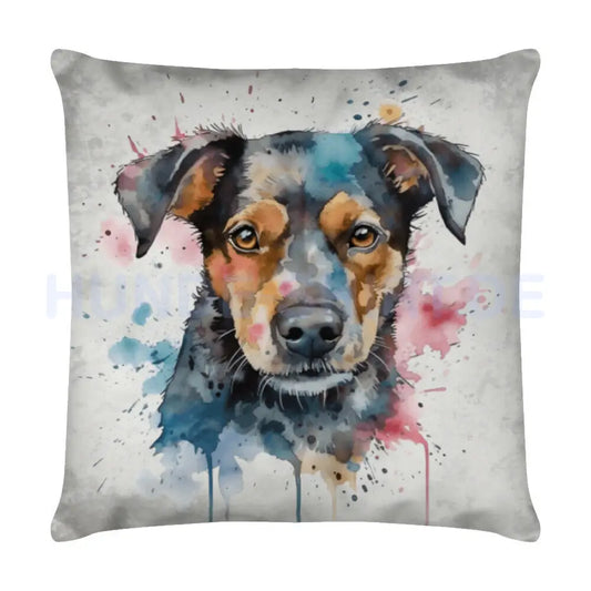 Kissen "Manchester Terrier - Aquarell" Weiß – hunde-shirt.de