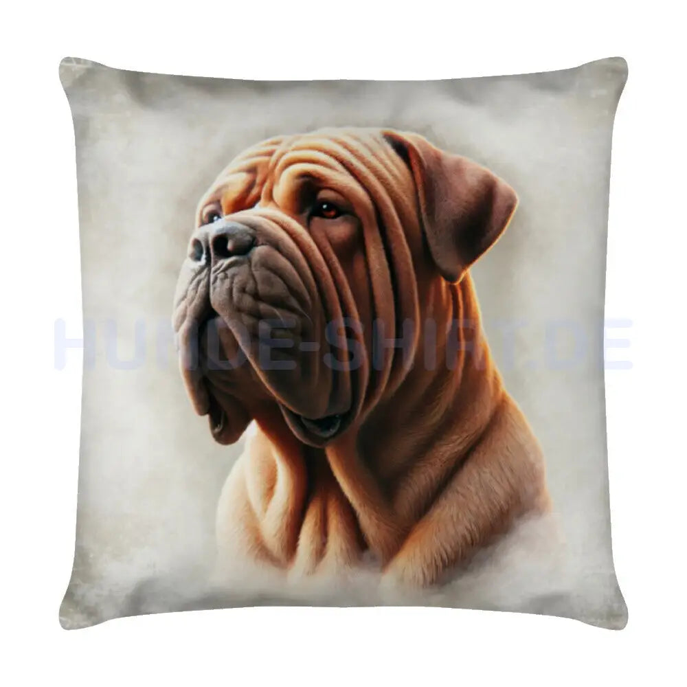 Kissen "Mastino Creme - Portrait" Weiß – hunde-shirt.de