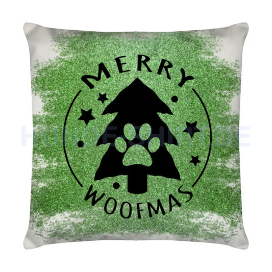 Kissen "Merry Woofmas" Weiß – hunde-shirt.de