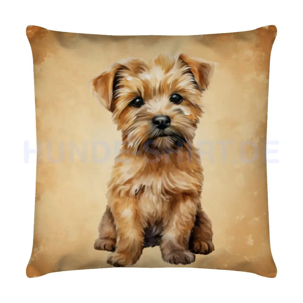 Kissen "Norfolk Terrier - Portrait" Weiß – hunde-shirt.de