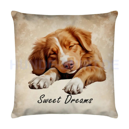 Kissen "Nova Scotia - Sweet Dreams" Weiß – hunde-shirt.de