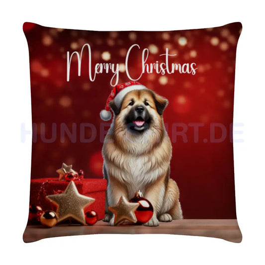 Kissen "Owtscharka - Merry Christmas" Weiß – hunde-shirt.de