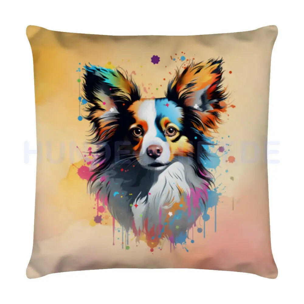 Kissen "Papillon ART" Weiß – hunde-shirt.de