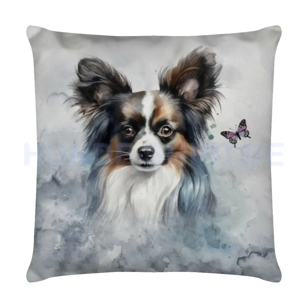 Kissen "Papillon blau" Weiß – hunde-shirt.de