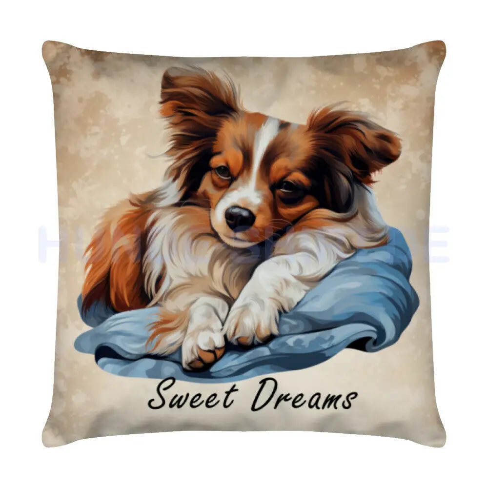 Kissen "Papillon - Sweet Dreams" Weiß – hunde-shirt.de