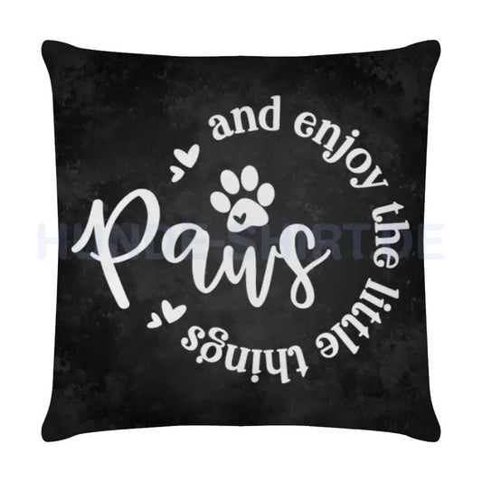 Kissen "Paws black" Weiß – hunde-shirt.de