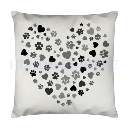 Kissen "PAWS & HEARTS" Weiß – hunde-shirt.de