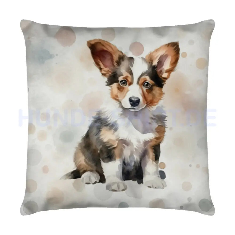 Kissen "Pembroke Welsh Corgi ( Cardigan ) - Puppy" Weiß – hunde-shirt.de