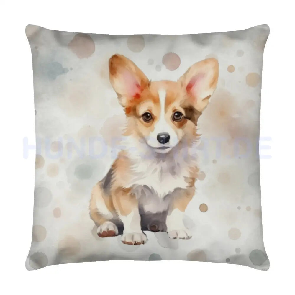 Kissen "Pembroke Welsh Corgi - Puppy" Weiß – hunde-shirt.de