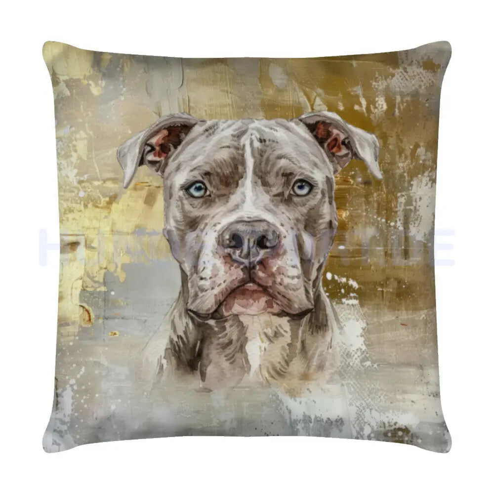 Kissen "Pit Bull gold" Weiß – hunde-shirt.de