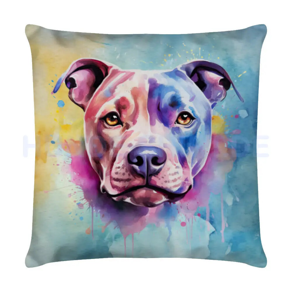 Kissen "Pit Bull Paint" Weiß – hunde-shirt.de