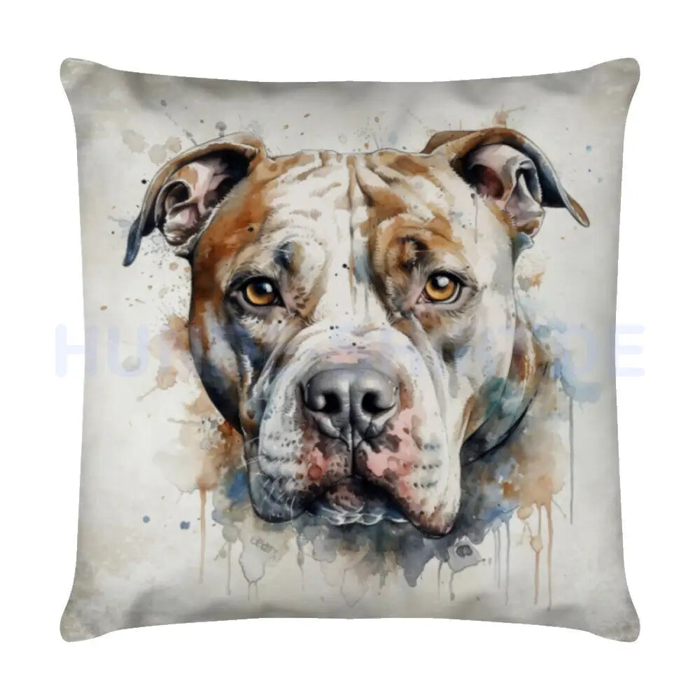 Kissen "Pit Bull - Portrait" Weiß – hunde-shirt.de