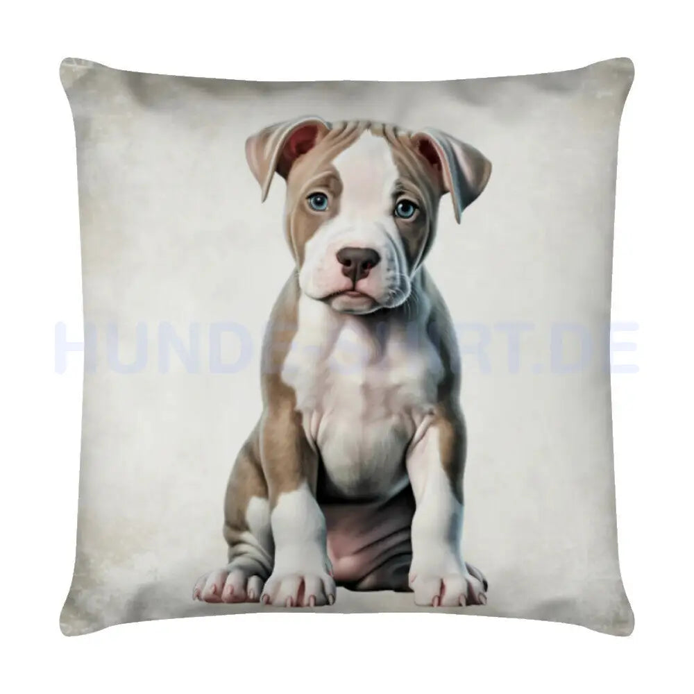 Kissen "Pit Bull - Puppy" Weiß – hunde-shirt.de