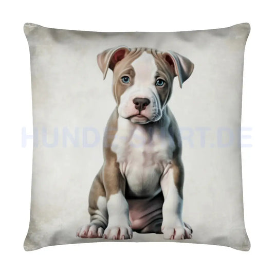 Kissen "Pit Bull - Puppy" Weiß – hunde-shirt.de