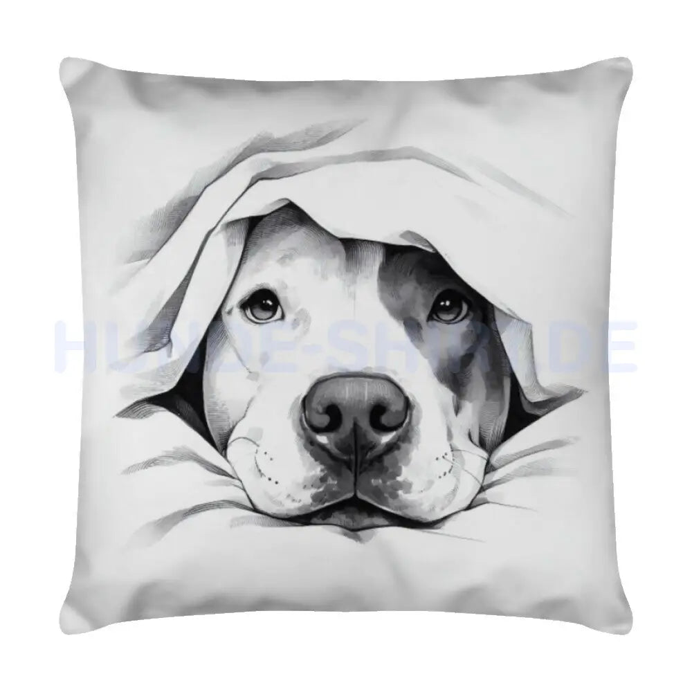 Kissen "Pit Bull s/w" Weiß – hunde-shirt.de